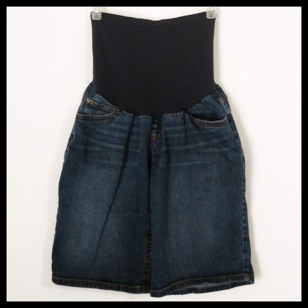 Indigo blue maternity shorts - Picture 2 of 6